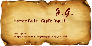 Herczfeld Gyöngyi névjegykártya